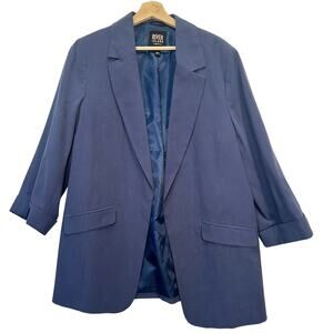 River Island Women's Relaxed Open Single Breasted Blazer Light Blue Sz 18